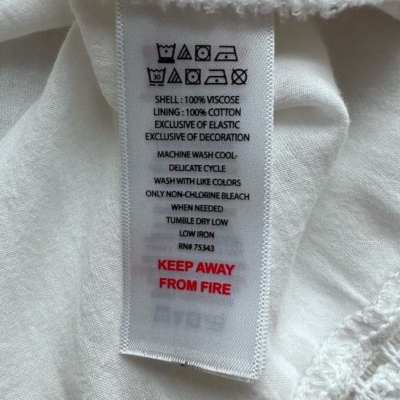 Cupcakes & Cashmere Crochet Frill Sundress Womens Medium White Drop Waist Coast - Picture 9 of 9